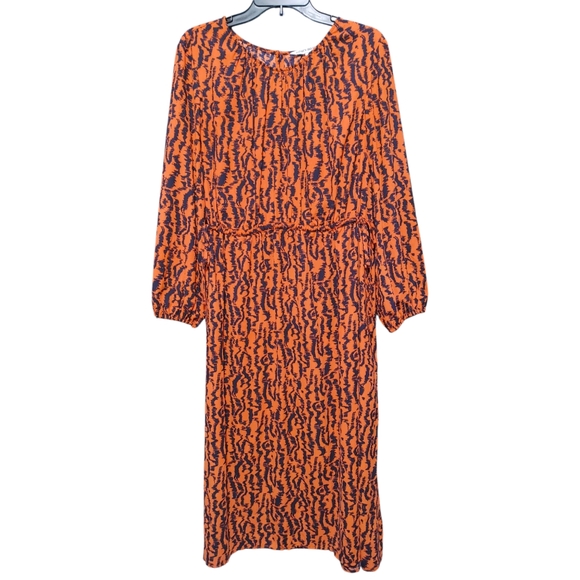 Elizabeth and James Vibrant Orange Purple Graphic Striped Dress Women's Size XXL - Picture 11 of 11